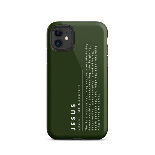 Jesus Christ, King Of The Universe | Tough iPhone Case | Olive