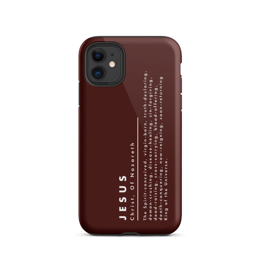 Jesus Christ, King Of The Universe | Tough iPhone Case | Maroon